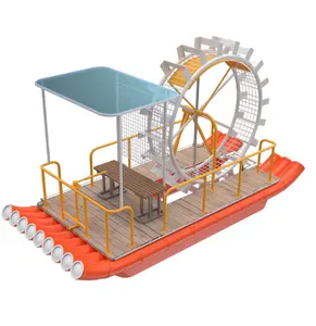물 플라스틱 단단한 큰 바퀴 대나무 뗏목 전기 페달 롤러 마누엘 보트