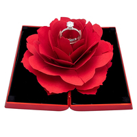 Roterende roosbloem voorstel ringdoos sieraden opbergdoos voor vrouwen Valentijnsdag bruiloft verlovingsverjaardag cadeau
