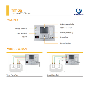 Probador Portátil de Relación de Transformación de Transformadores Trifásicos de Alta Tensión TRT-20 Elecgene - Product Image 2
