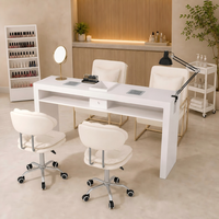 Ensemble table et chaise de manucure bon marché à prix d'usine avec dépoussiéreur pour station de manucure