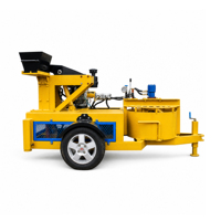 Machine à fabriquer des briques en argile RPT1-20M, machine mobile hydraulique diesel pour blocs emboîtables avec mélangeur à godets et équipement de pressage du sol