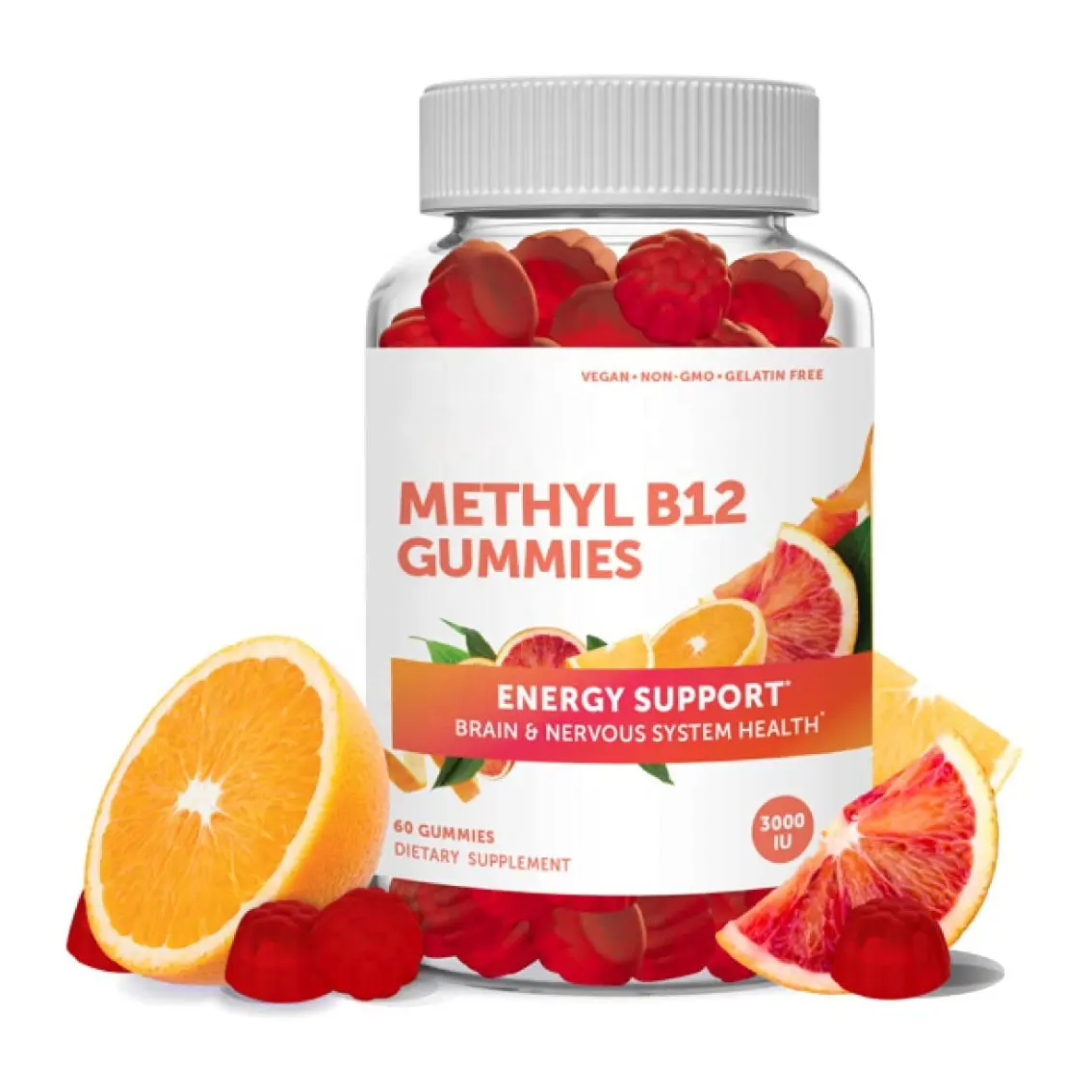 Methyl B12 Gummies Voor Volwassenen Paleo Geen Glucosestroop Alle Natuurlijke Vitamines Voor Energieondersteuning En Botgezondheid 30 Dagen Levering