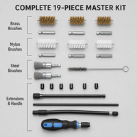 Kit professionnel de 19 brosses de nettoyage robustes pour sièges d'injecteurs, idéal pour les ateliers de réparation automobile, avec support de commande minimum de 1 pièce