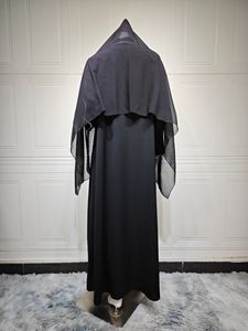 Conjunto de Kaftán Dubai con Bordado Intenso, Bata Premium con Botones, Cuello en Color Contrastante, Cardigan y <span class=keywords><strong>Pañuelo</strong></span> para la <span class=keywords><strong>Cabeza</strong></span>, Vestido Abaya Marroquí para la Noche - Product Image 5
