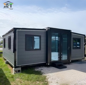 Maison conteneur préfabriquée pliable et extensible pour hall d'exposition, maisonnette mobile préfabriquée, atelier, <span class=keywords><strong>bureau</strong></span>, avec portes, fenêtres et murs - Product Image 1