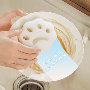 Lot de 2 éponges de nettoyage réutilisables en forme de patte de chat pour la vaisselle, la cuisine et le nettoyage domestique - Product Image 3