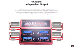 EV-PEAK Cq3 100W X <span class=keywords><strong>4</strong></span> RC Đa-Chức Năng <span class=keywords><strong>4</strong></span>-Kênh Thông Minh Thông Minh Cân Bằng Sạc Cho UAV Lipo Lihv Cuộc Sống <span class=keywords><strong>Nimh</strong></span> Nicd Pb DC AC - Product Image 4