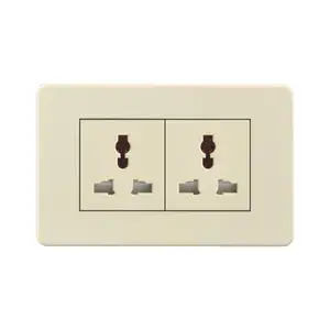 Durable Hot Sale Cheap Price Two Gang Beige Multi Socket 20A Wall Power Switch Socket