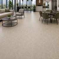 WYRAX Carrelage rigide SPC beige aspect pierre 5 mm avec couche d'usure de 0,3 mm pour sols intérieurs commerciaux et bureaux