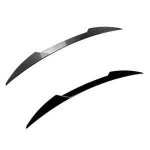 Porsche Taycan Rear Spoiler Blade Style Piano <b>Black</b> Carbon Fiber Texture ABS Trunk <b>Wing</b> Exterior Modification - Product Image 5