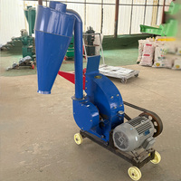 Nouveau broyeur à marteaux mobile Cyclone diesel/essence avec une capacité de 2 tonnes/heure pour les tiges de maïs, les céréales, l'alimentation du bétail et de la volaille
