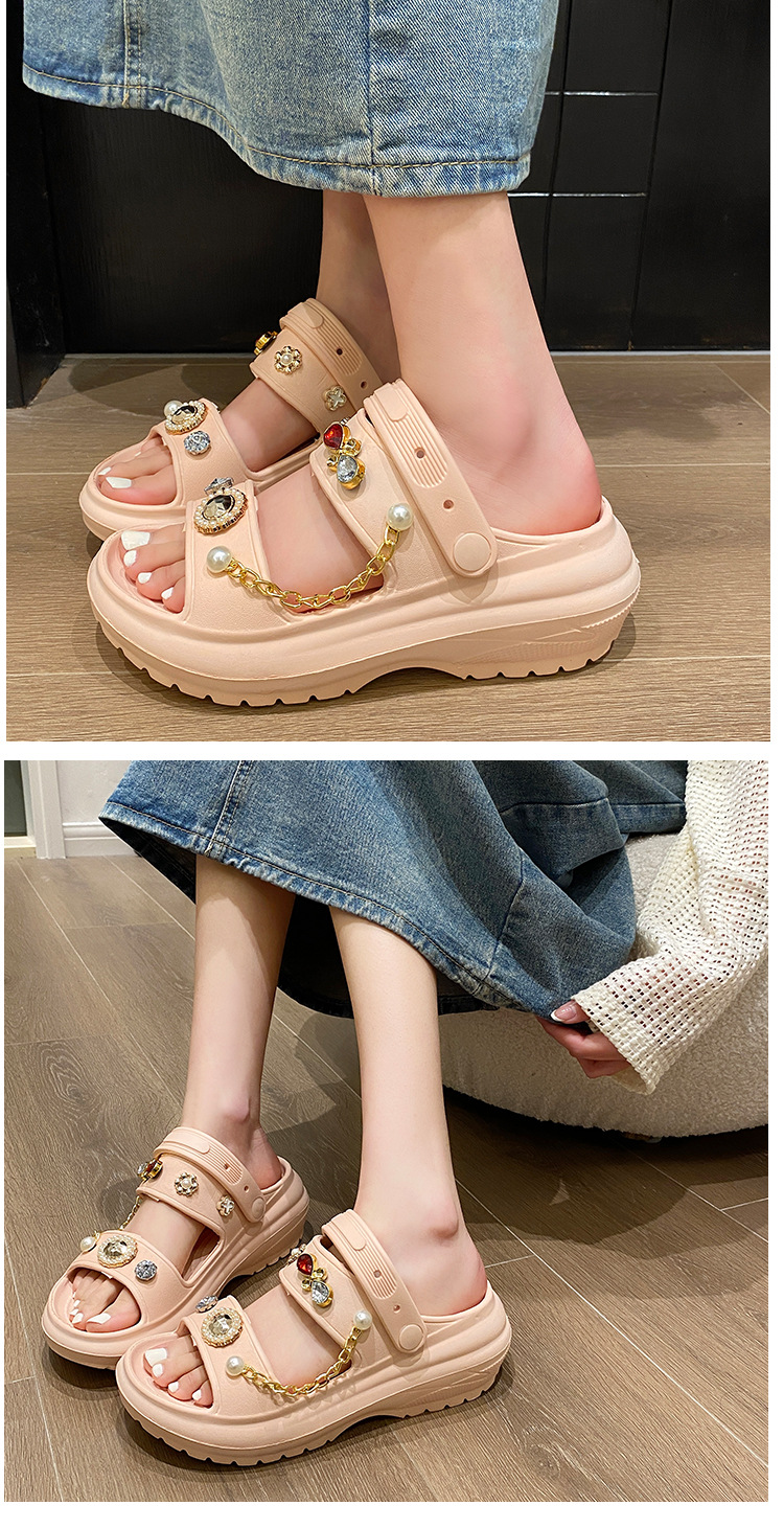 EVA PVC Thick Sole Heightening Slippers DIY Accessory Heel Height 6cm Platform Sandals Women