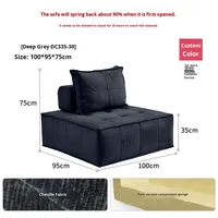 Piedmont Modulares Sofa-Set Quadratisches Kompressionsholzrahmenloses Design Matte Stoffbezüge Reine Schwammfüllung Moderne Wohnungseinrichtung