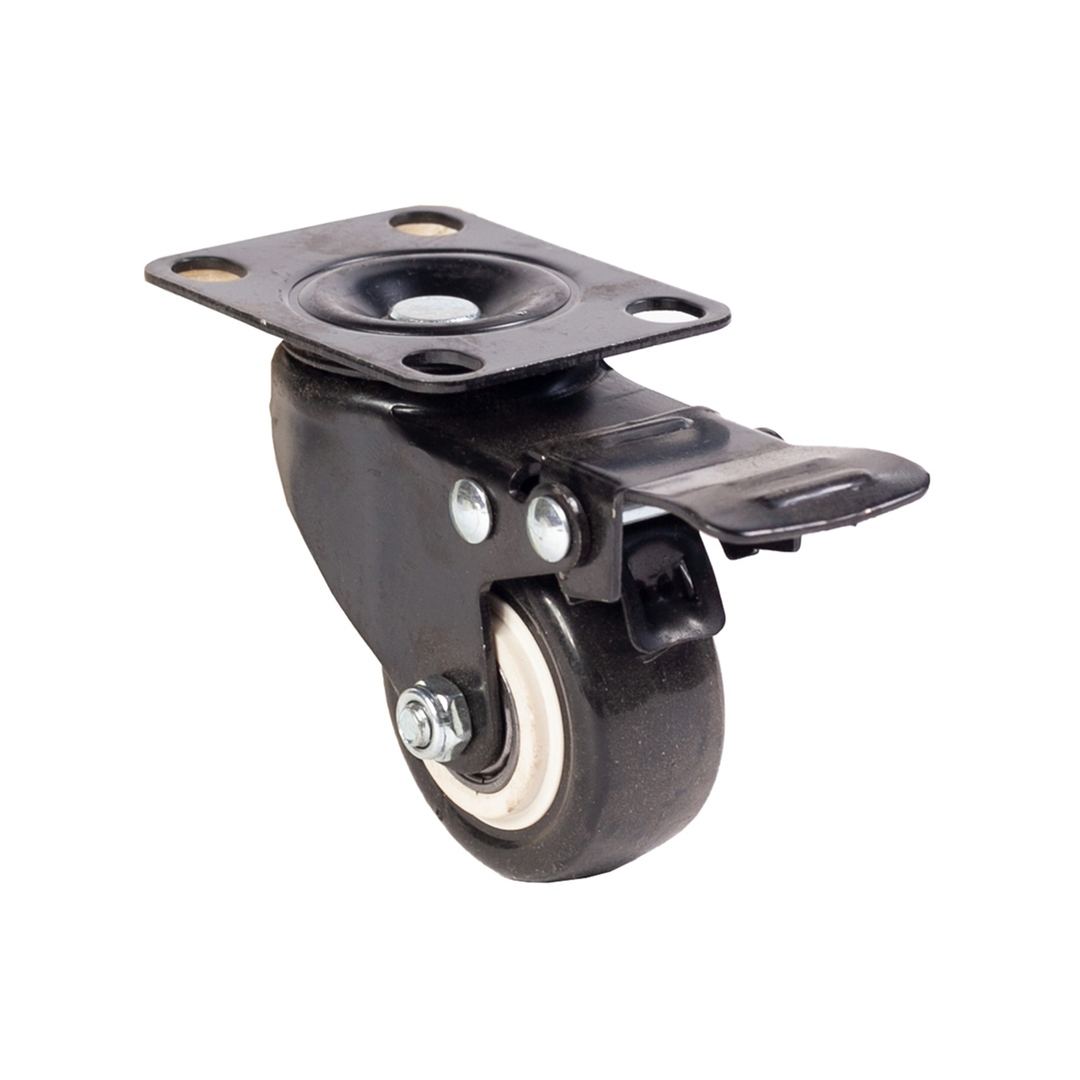 2 Inch Universal PU Caster Wheels With Swivel Steel Plate and Brake for Furniture, Cabinet Shelf, Trolley. 1.5&2.5inch Included.