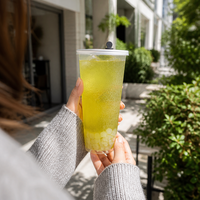 Gobelet en plastique rigide de 16 oz, imprimé sur mesure, vente en gros avec couvercles pour Boba