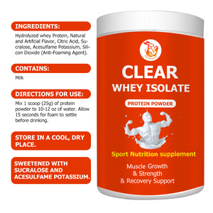 Poudre de protéines transparente à marque privée sans sucre ajouté, isolat de protéines de lactosérum clair, suppléments nutritionnels sportifs en poudre - Product Image 3