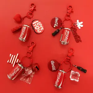 Custom Coke Bottle Cartoon Hot Selling Creative Accessories Metal Keychains For Bag