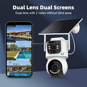 4MP 24/7 Record AOV Lente dual Seguridad con energía solar PTZ ICSee CCTV inalámbrico al aire libre Sin WiFi Cámara solar de <span class=keywords><strong>datos</strong></span> 4G gratis - Product Image 5