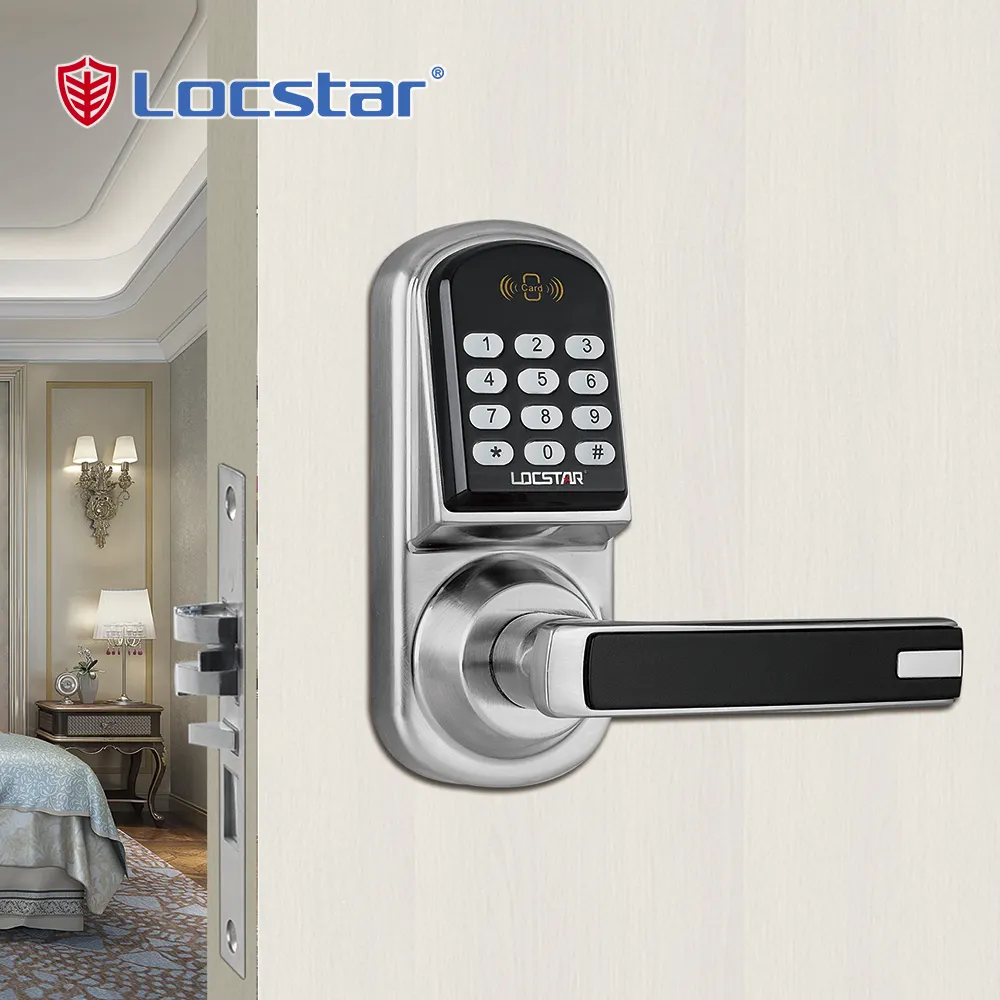 Locstar dijital kilit kolları ile dijital anahtar düğmeler tek mandal kilidi güvenlik ev akıllı kilit