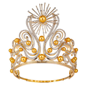 Corona de cristal multicolor con pedrería grande para desfile, tiara para boda, accesorio nupcial para la cabeza - Product Image 5
