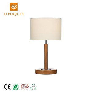 Chino Simple cromo proyecto dormitorio luces de madera de hierro lámpara de mesa de - Product Image 3