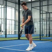Shorts de tennis GIVFREE Aero-Padel pour hommes, taille élastique, tricotés, anti-vibrations, poches en mesh, performance anti-humidité