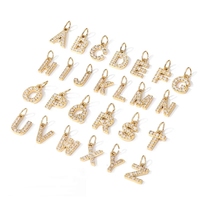 Pendentif Lettre en Zircon Cubique CZ 8mm, Breloque Initiale en Acier Inoxydable Plaqué Or 18K, 26 Lettres de A à Z, Chiffres 1 à 2, Prix Usine Abordable