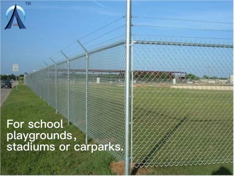 PVC Coated Chain Link Fence Carbon Steel Diamond Mesh Panels for Garden ...