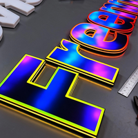 Letras LED RGB 3D Personalizables, Letrero Luminoso a Todo Color Programable, Letras de Canal Resistentes al Agua IP65 para Fachadas de Tiendas, Centros Comerciales y Hospitales