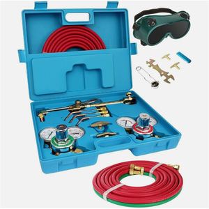 Kit de chalumeau oxyacétylénique portable avec manomètres et flexibles pour la découpe au gaz et le brasage d'équipements plaqués cuivre CFWELD - Product Image 2
