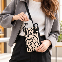 Sac à bandoulière mini en tricot motif dessin animé pour téléphone portable avec sangle fixe, vente en gros OEM ODM