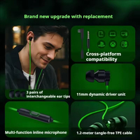 Razer Hammerhead V3 Evrensel Kablolu Kulaklıklar Switch Oyun Çoklu Platform 3.5mm ve USB Tip C Kulaklık PC, Mac, Mobil, Xbox için