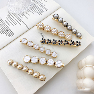Korean Large Long Metal Duck Clip Flower Marble <strong>Pearl</strong> <strong>Hair</strong> Accessories for Women <strong>Hair</strong> <strong>Pins</strong> - Product Image 2