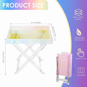 Jayi tùy chỉnh <span class=keywords><strong>Acrylic</strong></span> có thể gập lại bảng óng ánh bên bảng lucite hình chữ nhật Bàn cà phê - Product Image 2