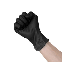 Gants en nitrile noir jetables colorés d'examen de mélange de nitrile-vinyle sans poudre à haute élasticité pour la cuisine de nettoyage à domicile
