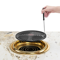 Barbecue électrique rond d'intérieur sans fumée, antiadhésif PTFE pour usage domestique et hôtelier, équipement de cuisson commercial pour restaurants