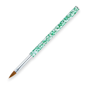 Pinceau plat synthétique pour nail art, à virole ondulée, en forme d'éventail, pour la sculpture de cristaux et la conception de motifs en gel UV - Product Image 6