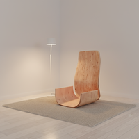 Chaise de bureau en contreplaqué courbé de haute qualité, en bois
