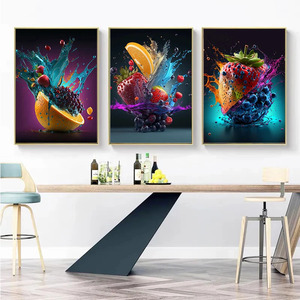 Póster e Impresiones <span class=keywords><strong>de</strong></span> Frutas Frescas Naturales, Pintura en Lienzo <span class=keywords><strong>de</strong></span> Fresas y <span class=keywords><strong>Naranjas</strong></span>, Decoración <span class=keywords><strong>de</strong></span> Cocina, Comedor, Arte <span class=keywords><strong>de</strong></span> Pared - Product Image 2