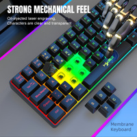 Nouvelle arrivée HXSJ V200 68 touches RGB clavier de jeu ABS lumineux Durable silencieux type-c pour ordinateur portable pour appareils hispanophones