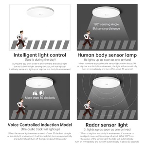 Cảm biến thông minh <span class=keywords><strong>LED</strong></span> trần ánh sáng tự động hồng ngoại Radar điều khiển âm thanh kích hoạt bằng giọng nói cầu thang hành lang lối vào ánh sáng - Product Image 6