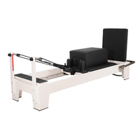 Equipo Profesional de Pilates Reformer de Madera Duradera con Sistema Deslizante de Riel Completo, Máquina de Entrenamiento de Núcleo de Roble para Estudio de Pilates