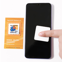 Autocollant nettoyant pour écran de téléphone en microfibre personnalisé, réutilisable, vierge pour sublimation, tampon adhésif pour nettoyage d'écran, chiffon anti-poussière