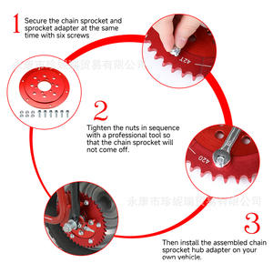 Zhen Nirui <b>Sprocket</b> Hub Adapter 139.7mm PCD 6 Hole Red For Go Kart Repair Upgrade - Product Image 4