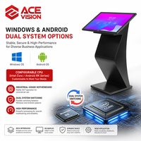 ACEVISION K-type Base Floor Standing Advertising Display 4K Android Digital Signage dengan Layar Sentuh