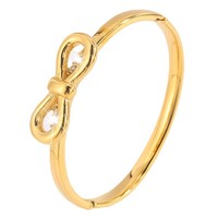 Nouveau bracelet ODM en acier inoxydable plaqué or 18 carats de haute qualité, avec nœud papillon mignon, super brillant, style coréen, pour danseuses et filles, orné de zircons