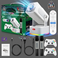 Projecteur HCS350PLUS 1080P Android 4K Karaoké Haute Définition avec Objectif 16W, Haut-parleur Intégré, Mise au Point Automatique, 450LUX H713, Projecteurs de Jeux