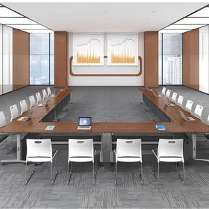 Meubles de bureau modernes pour salle de formation, bureau de formation à plateau rabattable, <span class=keywords><strong>table</strong></span> de conférence pliable avec roulettes - Product Image 3