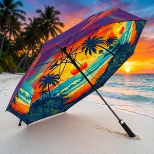 60 68 72 Inch Oversized 8K Golf <b>Umbrella</b> Double Canopy <b>Windproof</b> Large Rain <b>Umbrella</b> Custom Logo - Product Image 2