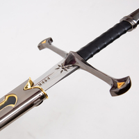 Épée Narsil authentique du Seigneur des Anneaux (LOTR) de 129 cm, lame en acier 440ss, réplique réelle de l'épée d'Aragorn Anduril.